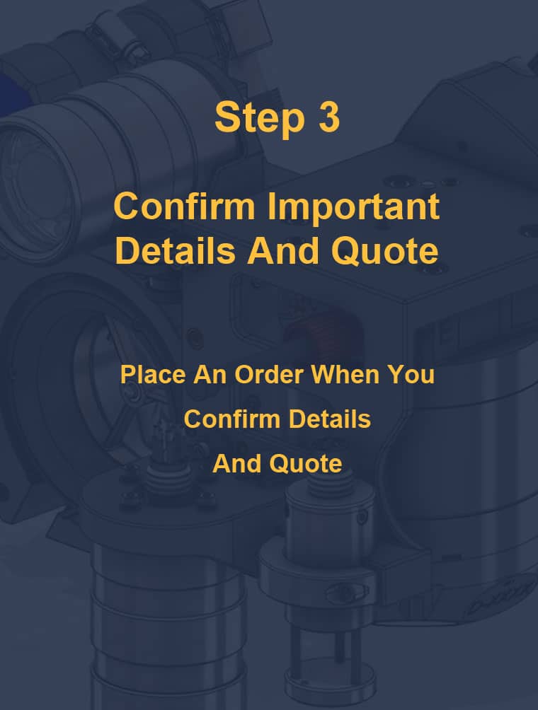 project flow step 3 confirm important details and quote